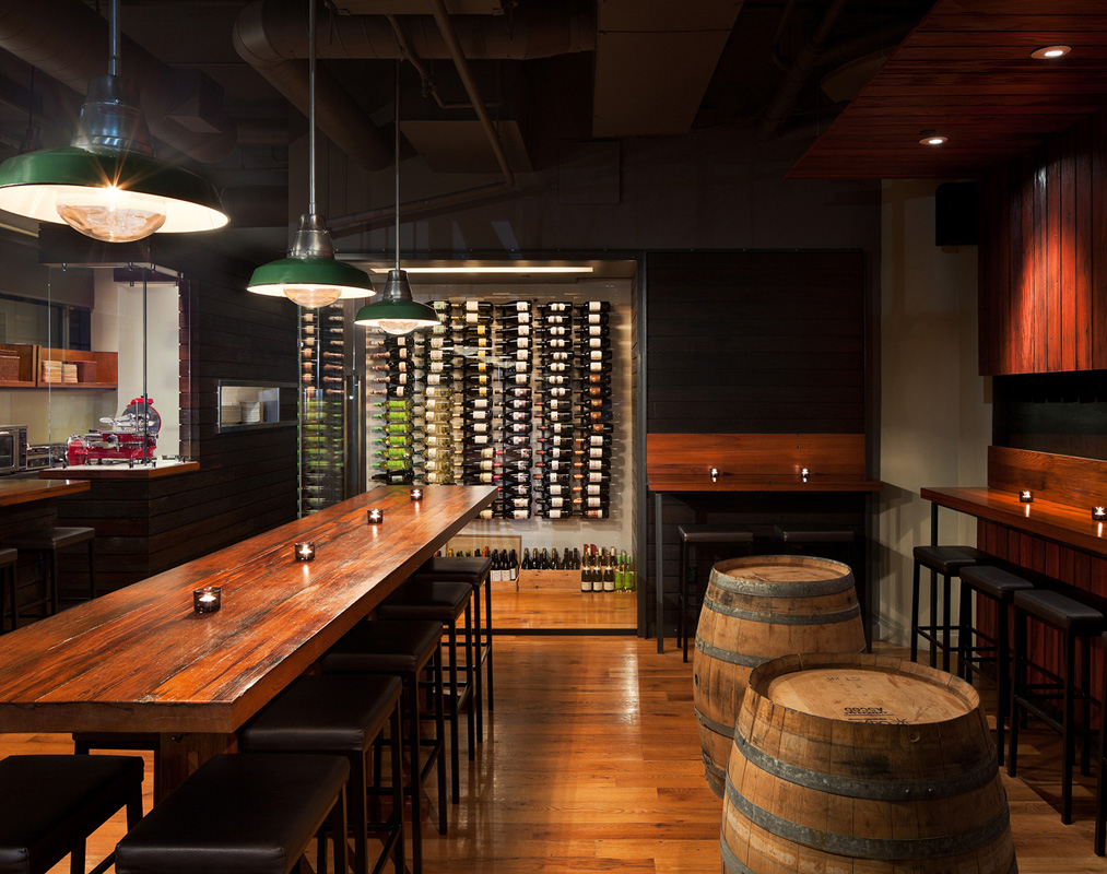 Tria Wine Bar reclaimed oak flooring reSAWN TIMBER co.