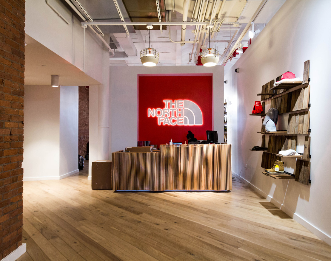 NYC North Face showroom uses reSAWN's MERCER white oak flooring