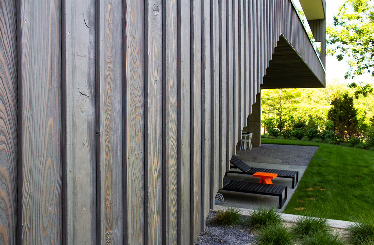 IRUKA shou sugi ban charred cypress at Montauk Residence