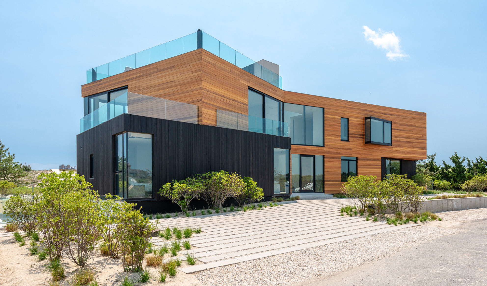 Amagansett beach house ft charred western red cedar