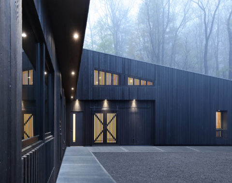 Saltonstall Foundation for the Arts featuring Custom Shou Sugi Ban Charred Cypress and MATSU Shou Sugi Ban Charred Accoya exterior siding/cladding and slats